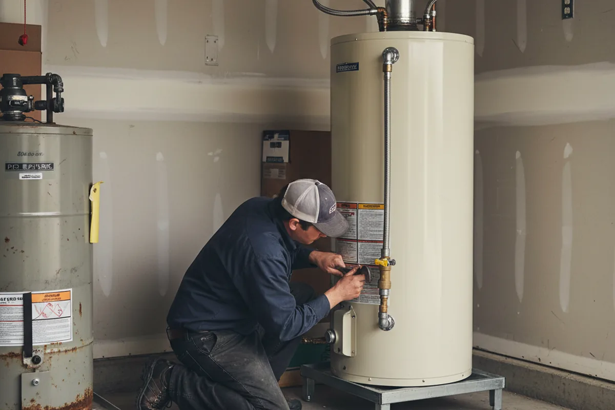 Water heater and shutoff valve replacement in King Hill